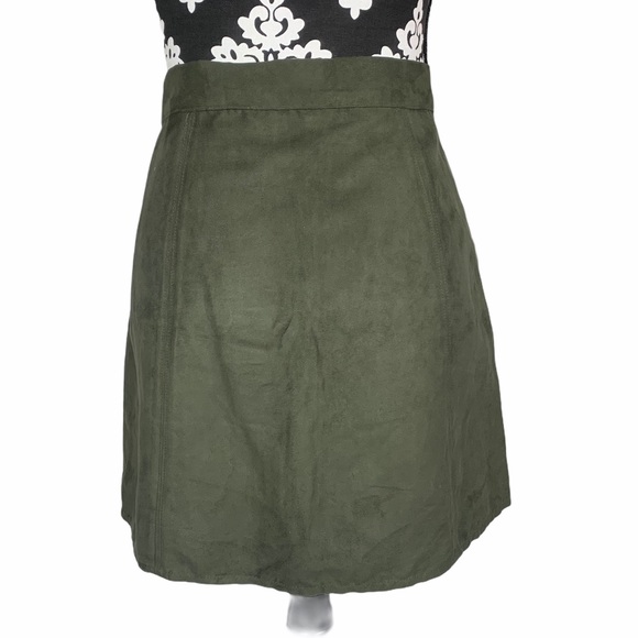 🍀AKIRA Skirt Button Down Faux Suede High Waisted - Picture 6 of 10